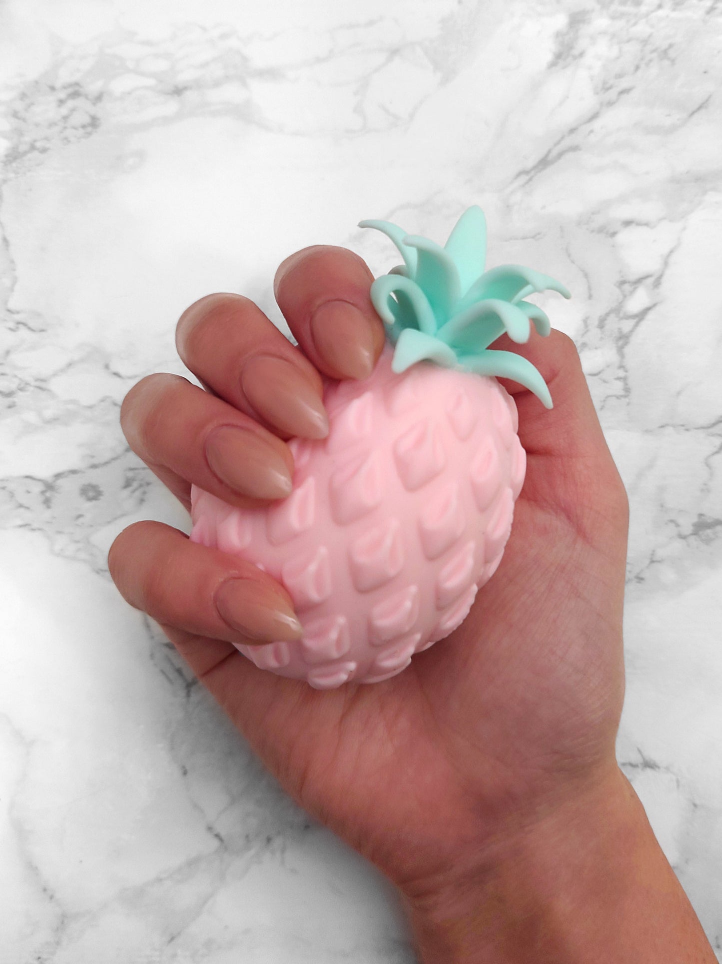 Pineapple Stress Toy - Pink / Green Top - Office Gift