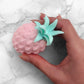 Pineapple Stress Toy - Pink / Green Top - Office Gift