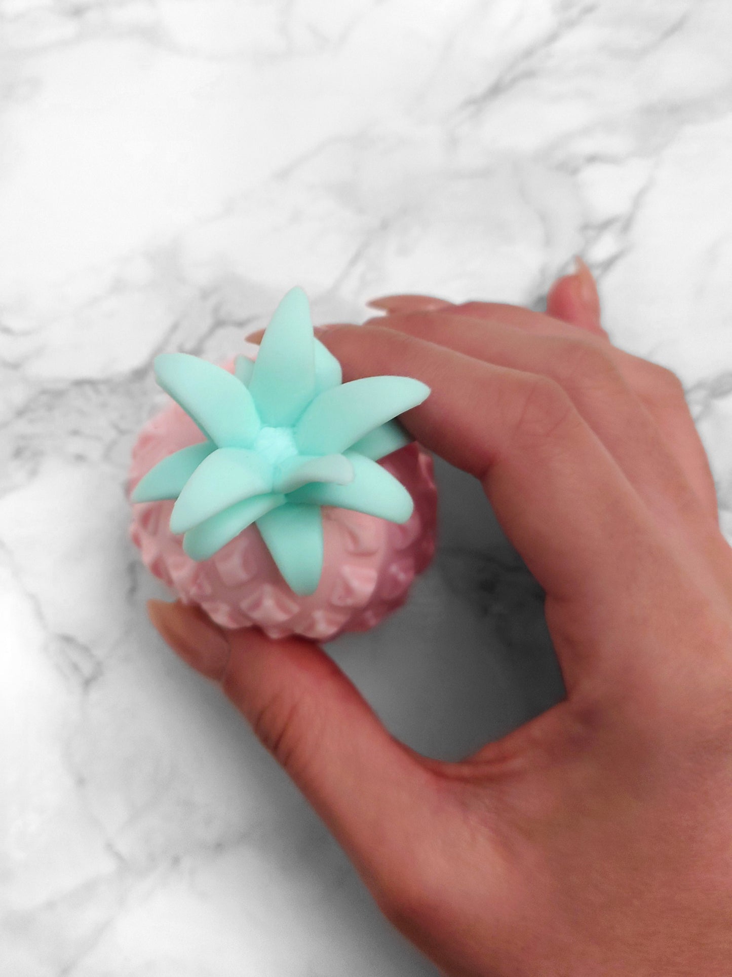 Pineapple Stress Toy - Pink / Green Top - Office Gift